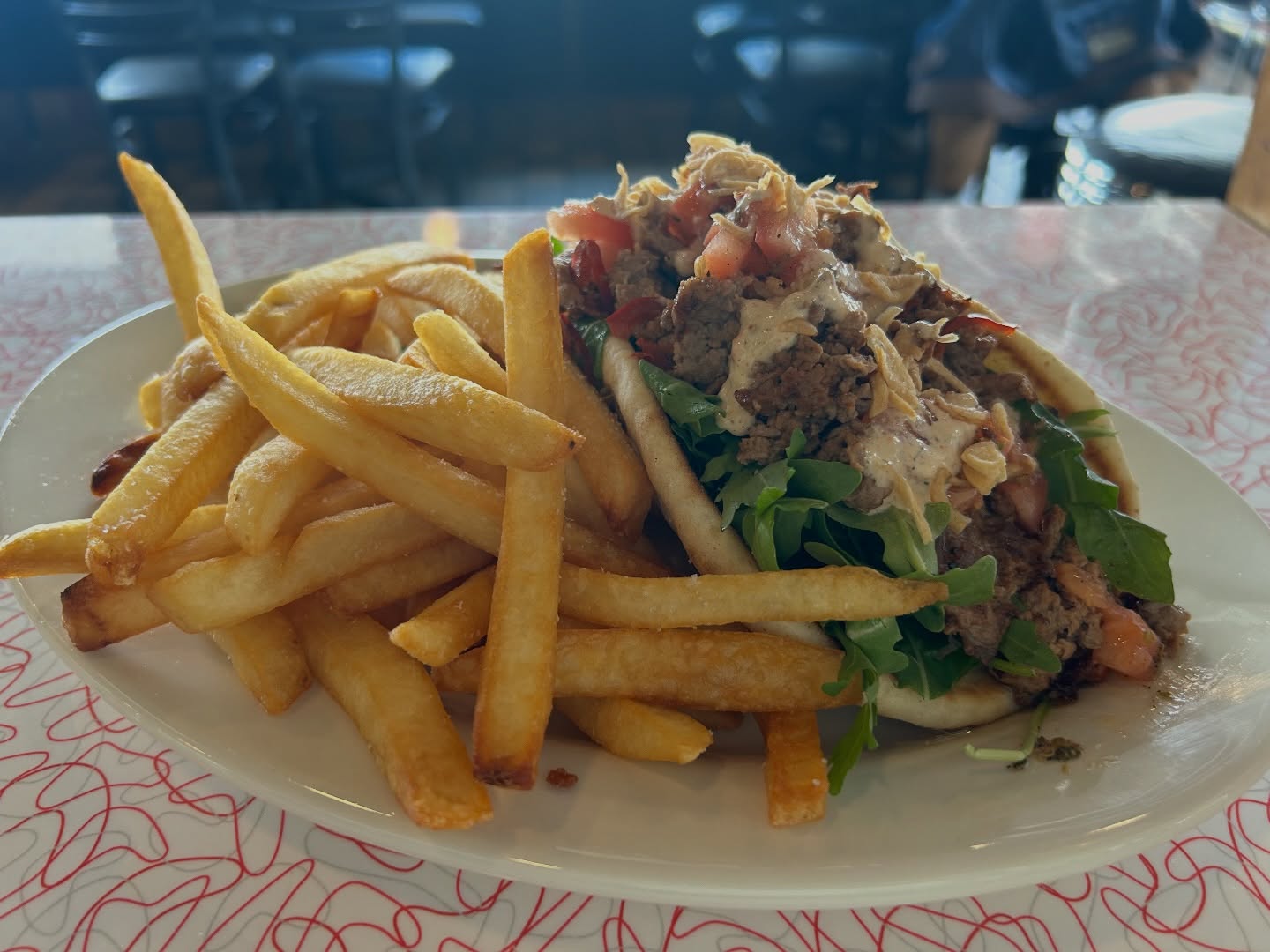 Pita Sandwich and Fries